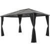 Terrasoverkappingen-vidaXL - Luifel - Zwart - Polyester - 4 x 3 m