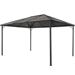 vidaXL - Luifel - Zwart - Staal - 4 x 3 m