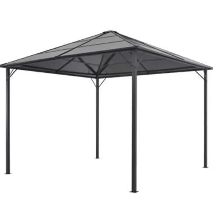 Terrasoverkappingen-vidaXL - Luifel - Zwart - Stof - 3 x 3 m