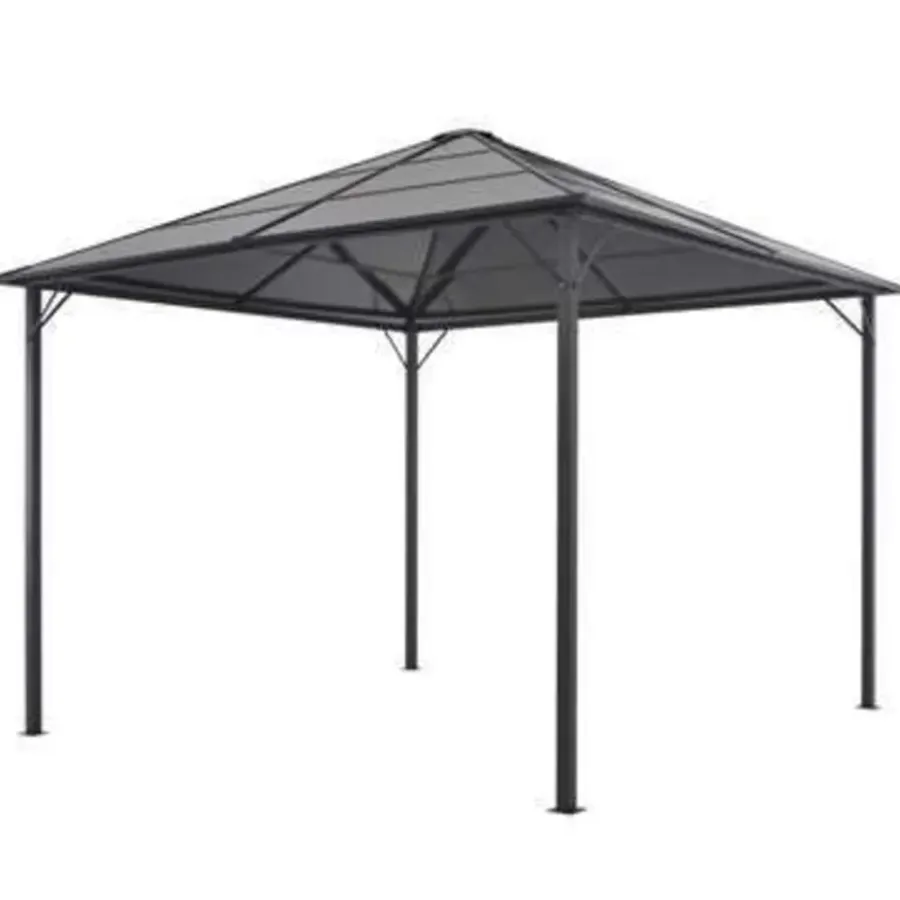 Terrasoverkappingen-vidaXL - Luifel - Zwart - Stof - 3 x 3 m