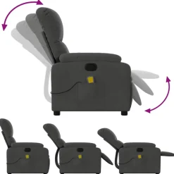 vidaXL - Massagestoel - Grijs - Microvezel