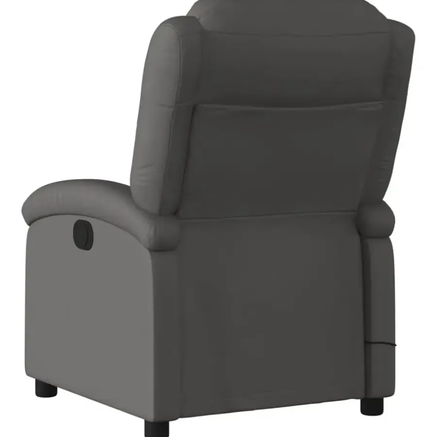 vidaXL - Massagestoel - Grijs - Leer