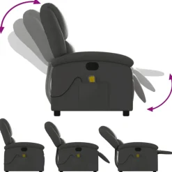 vidaXL - Massagestoel - Grijs - Leer