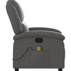 vidaXL - Massagestoel - Grijs - Leer