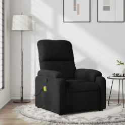 Fauteuils-vidaXL - Massagestoel - Zwart - Microvezel