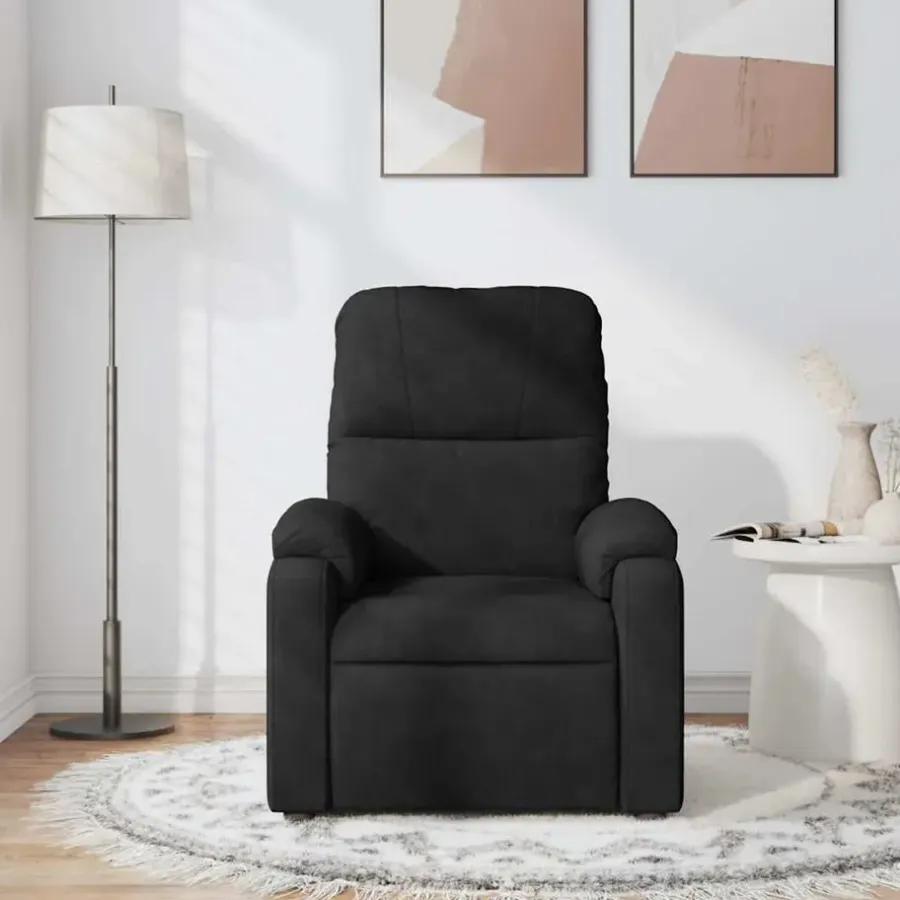 Fauteuils-vidaXL - Massagestoel - Zwart - Microvezel
