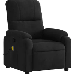 Fauteuils-vidaXL - Massagestoel - Zwart - Microvezel