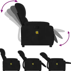 Fauteuils-vidaXL - Massagestoel - Zwart - Microvezel