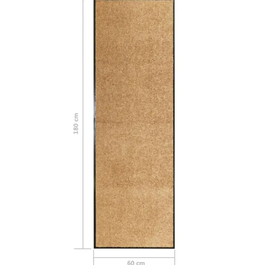 Deurmatten-vidaXL - Mat - Crème - Stof - 60 x 180 cm