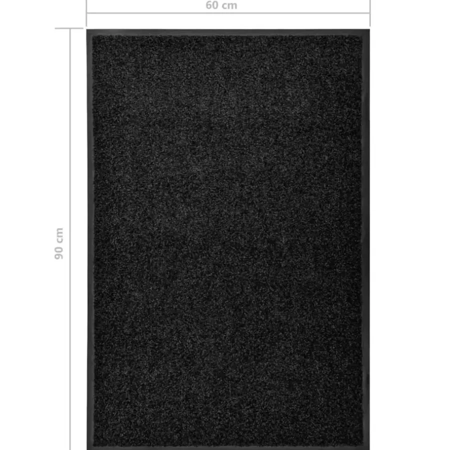 vidaXL - Mat - Zwart - Stof - 60 x 90 cm