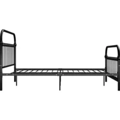 2-Persoons Bedden-vidaXL - Meatlen bed met hoofdbord - Zwart - Metaal - 140x200 cm