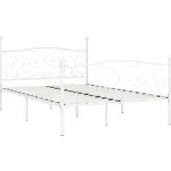Twijfelaars-vidaXL - Metalen bed frame met hoofd- en voeteneinde - Wit - 120x200 cm