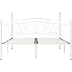 Twijfelaars-vidaXL - Metalen bed frame met hoofd- en voeteneinde - Wit - 120x200 cm