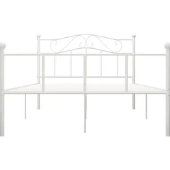Twijfelaars-vidaXL - Metalen bed frame met hoofdeinde - Wit - Metaal - 120x200 cm