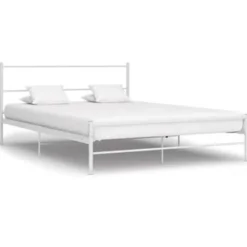 2-Persoons Bedden-vidaXL - Metalen bed frame - Wit - 140 x 200 cm