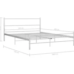 2-Persoons Bedden-vidaXL - Metalen bed frame - Wit - 140 x 200 cm