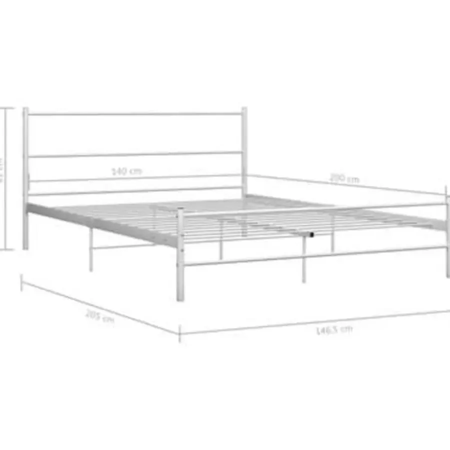 2-Persoons Bedden-vidaXL - Metalen bed frame - Wit - 140 x 200 cm