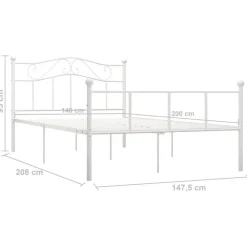 vidaXL - Metalen bed frame - Wit - 140x200 cm