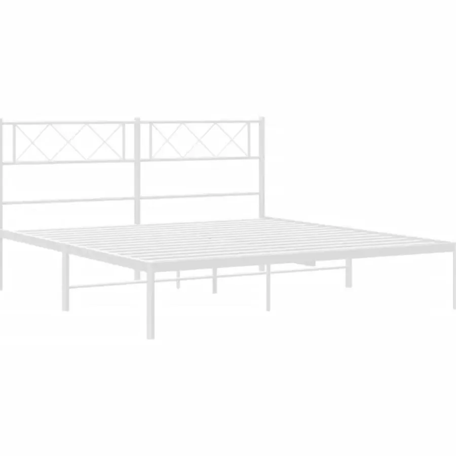 2-Persoons Bedden-vidaXL - Metalen bed met hoofdbord - Wit - 120x200 cm