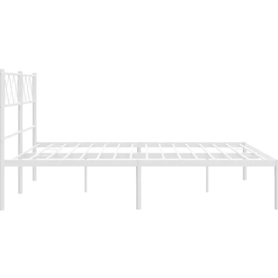 2-Persoons Bedden-vidaXL - Metalen bed met hoofdbord - Wit - 120x200 cm