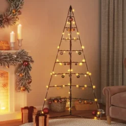 Kerstdecoratie-vidaXL - Metalen Kerstboom - Zwart - 180 cm