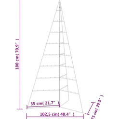Kerstdecoratie-vidaXL - Metalen Kerstboom - Zwart - 180 cm