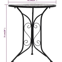 Bistro- & Balkonsets-vidaXL - Mozaïek Bistroset - Grijs - Keramiek
