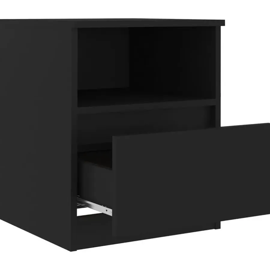 vidaXL - Nachtkast - Zwart - Bewerkt hout - 2 stuks