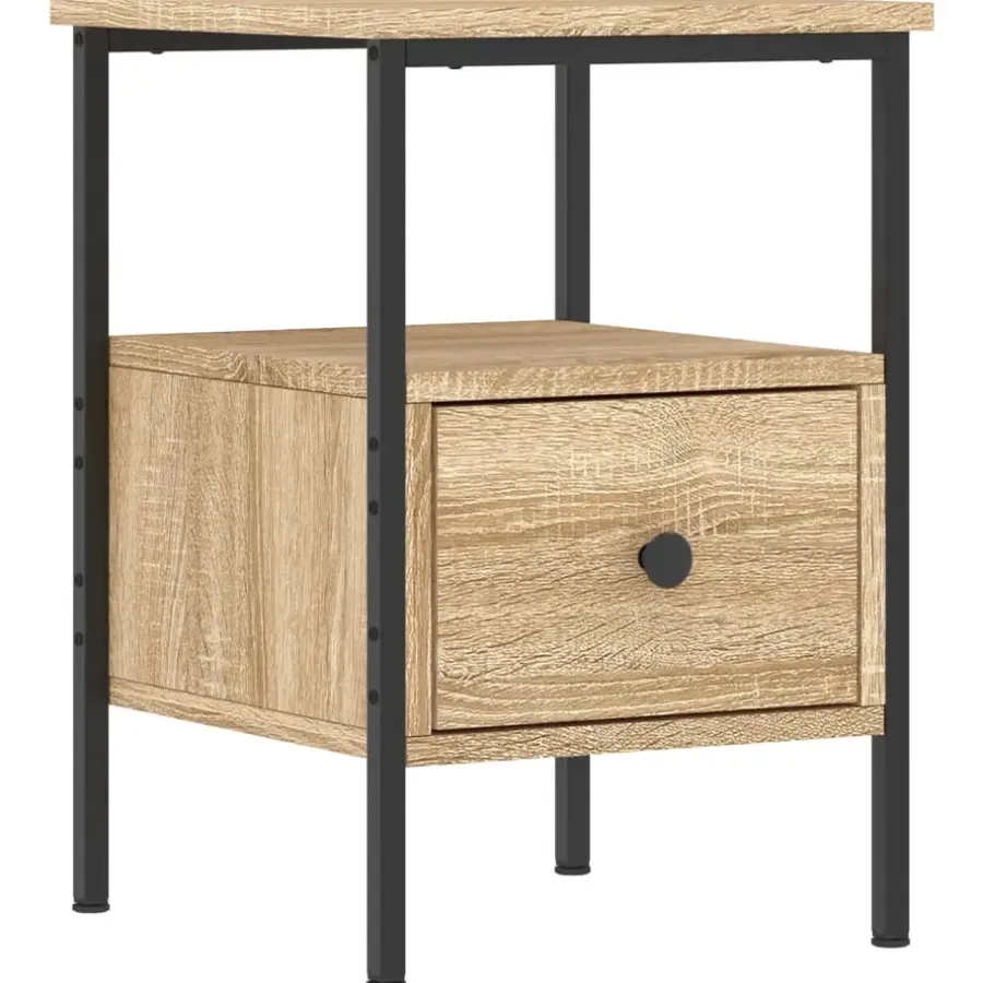 Nachtkastjes|Nachtkastjes-vidaXL - Nachtkastje - Bruin - Bewerkt hout - 2 stuks