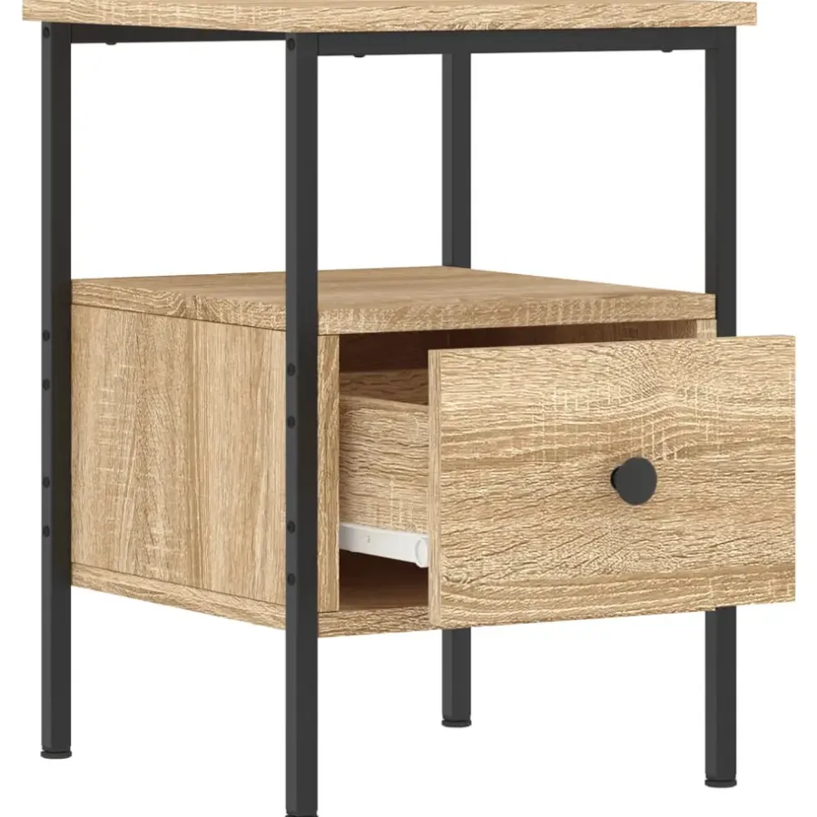 Nachtkastjes|Nachtkastjes-vidaXL - Nachtkastje - Bruin - Bewerkt hout - 2 stuks