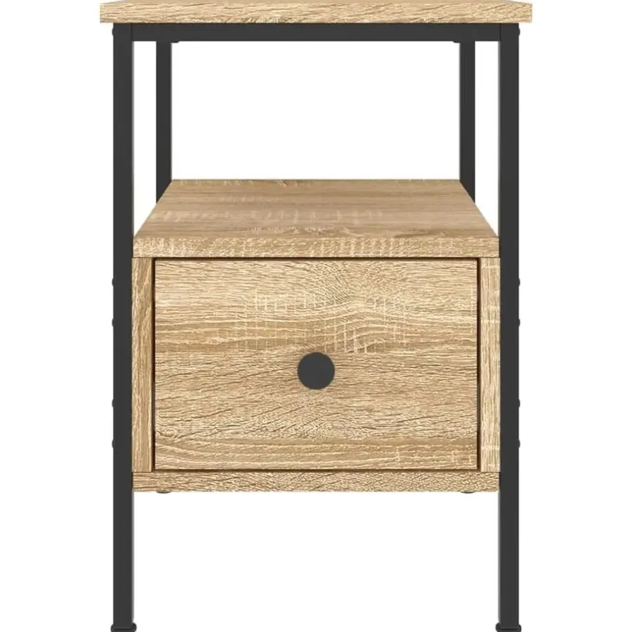 Nachtkastjes|Nachtkastjes-vidaXL - Nachtkastje - Bruin - Bewerkt hout - 2 stuks
