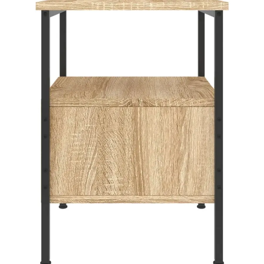 Nachtkastjes|Nachtkastjes-vidaXL - Nachtkastje - Bruin - Bewerkt hout - 2 stuks