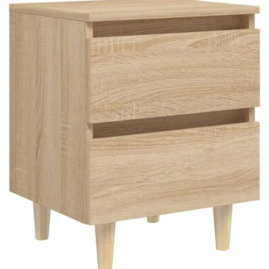 Nachtkastjes|Nachtkastjes-vidaXL - Nachtkastje - Bruin - Grenenhout - 2 stuks