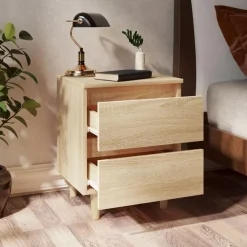 Nachtkastjes|Nachtkastjes-vidaXL - Nachtkastje - Bruin - Grenenhout - 2 stuks