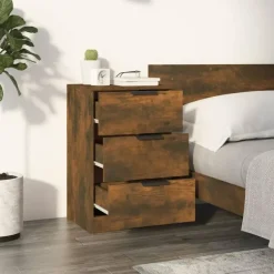 Nachtkastjes|Nachtkastjes-vidaXL - Nachtkastje - Bruin - Bewerkt hout - 2 stuks