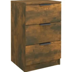 Nachtkastjes|Nachtkastjes-vidaXL - Nachtkastje - Bruin - Bewerkt hout - 2 stuks