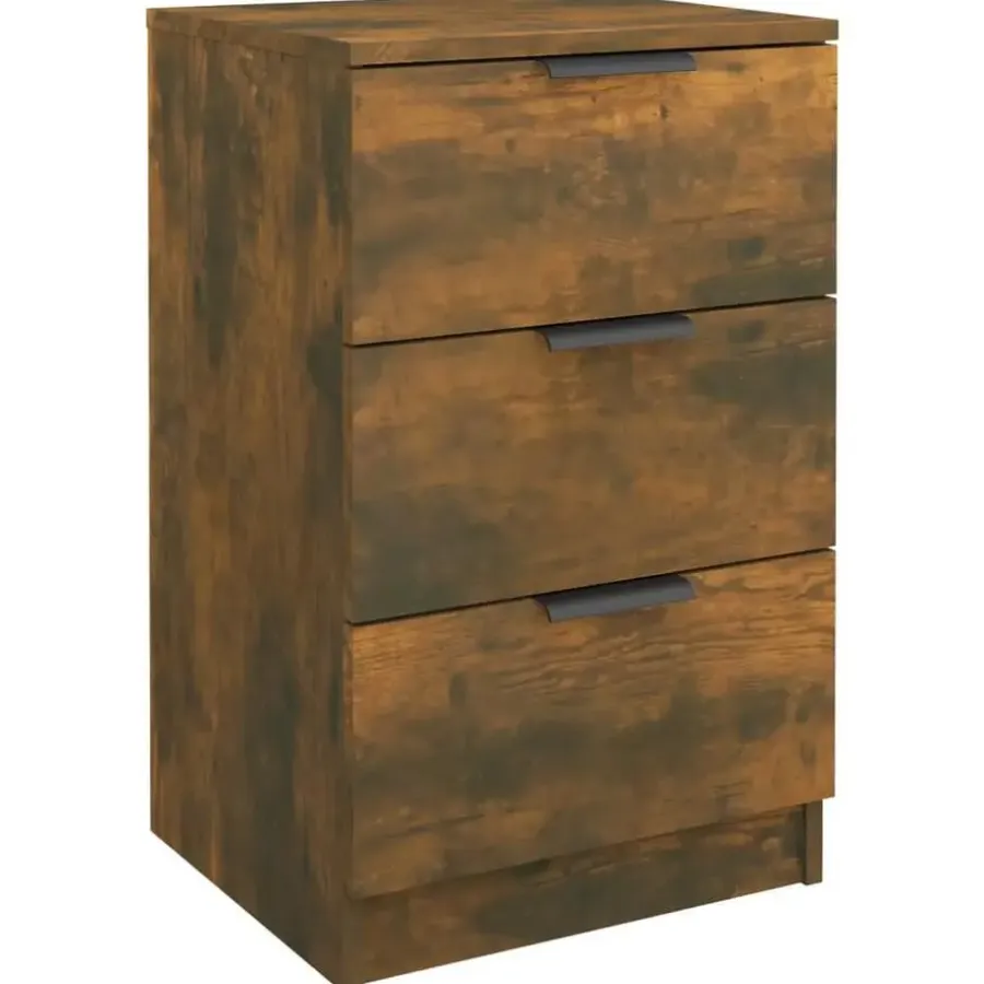 Nachtkastjes|Nachtkastjes-vidaXL - Nachtkastje - Bruin - Bewerkt hout - 2 stuks