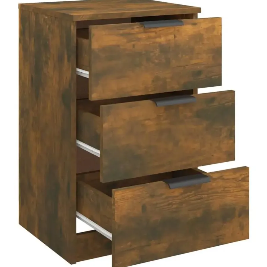 Nachtkastjes|Nachtkastjes-vidaXL - Nachtkastje - Bruin - Bewerkt hout - 2 stuks