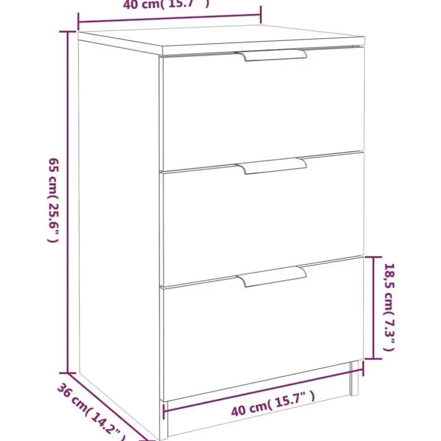 Nachtkastjes|Nachtkastjes-vidaXL - Nachtkastje - Bruin - Bewerkt hout - 2 stuks