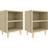 Nachtkastjes|Nachtkastjes-vidaXL - Nachtkastje - Bruin - Bewerkt hout - 2 stuks