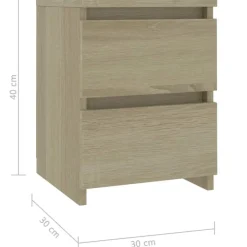 Nachtkastjes|Nachtkastjes-vidaXL - Nachtkastje - Bruin - Bewerkt hout - 2 stuks