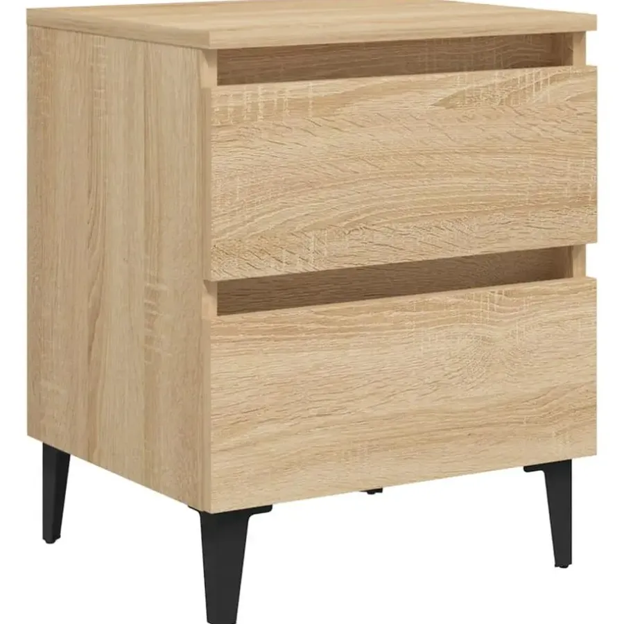 Nachtkastjes|Nachtkastjes-vidaXL - Nachtkastje - Bruin - Bewerkt hout - 2 stuks