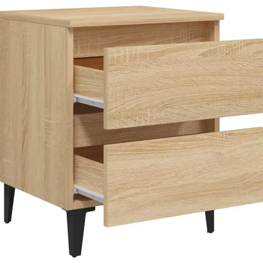 Nachtkastjes|Nachtkastjes-vidaXL - Nachtkastje - Bruin - Bewerkt hout - 2 stuks