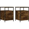 Nachtkastjes|Nachtkastjes-vidaXL - Nachtkastje - Bruin - Bewerkt hout - 2 stuks