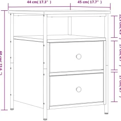 Nachtkastjes|Nachtkastjes-vidaXL - Nachtkastje - Bruin - Bewerkt hout - 2 stuks