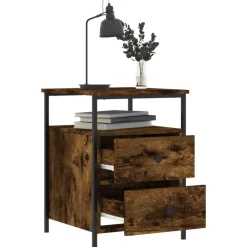 Nachtkastjes|Nachtkastjes-vidaXL - Nachtkastje - Bruin - Bewerkt hout - 2 stuks