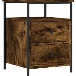 Nachtkastjes|Nachtkastjes-vidaXL - Nachtkastje - Bruin - Bewerkt hout - 2 stuks