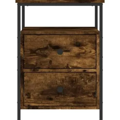 Nachtkastjes|Nachtkastjes-vidaXL - Nachtkastje - Bruin - Bewerkt hout - 2 stuks