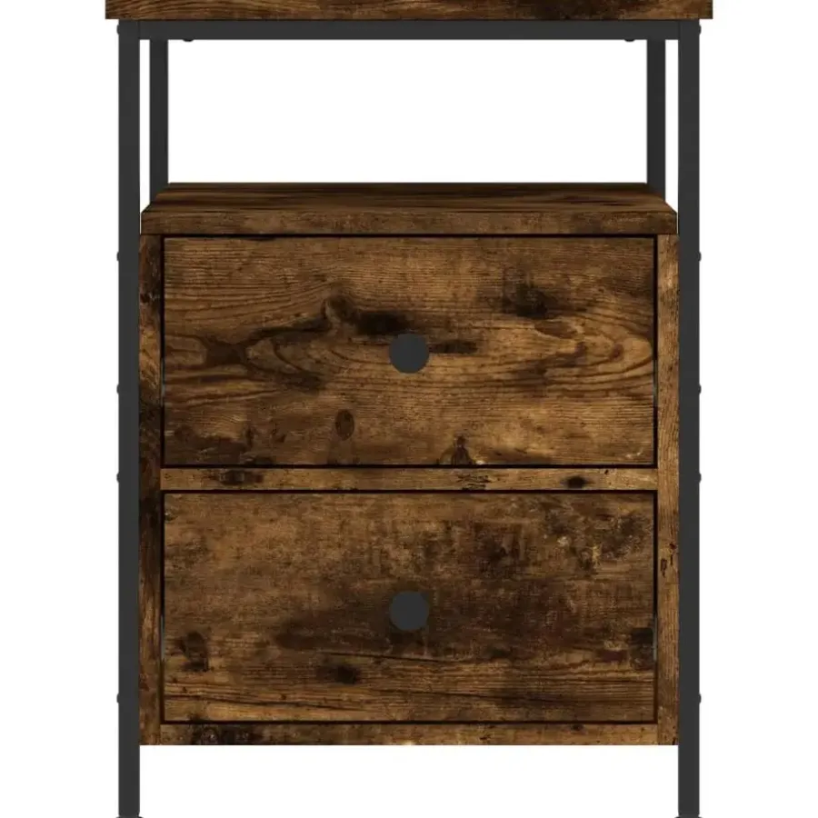 Nachtkastjes|Nachtkastjes-vidaXL - Nachtkastje - Bruin - Bewerkt hout - 2 stuks
