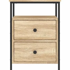 vidaXL - Nachtkastje - Bruin - Bewerkt hout - 2 stuks